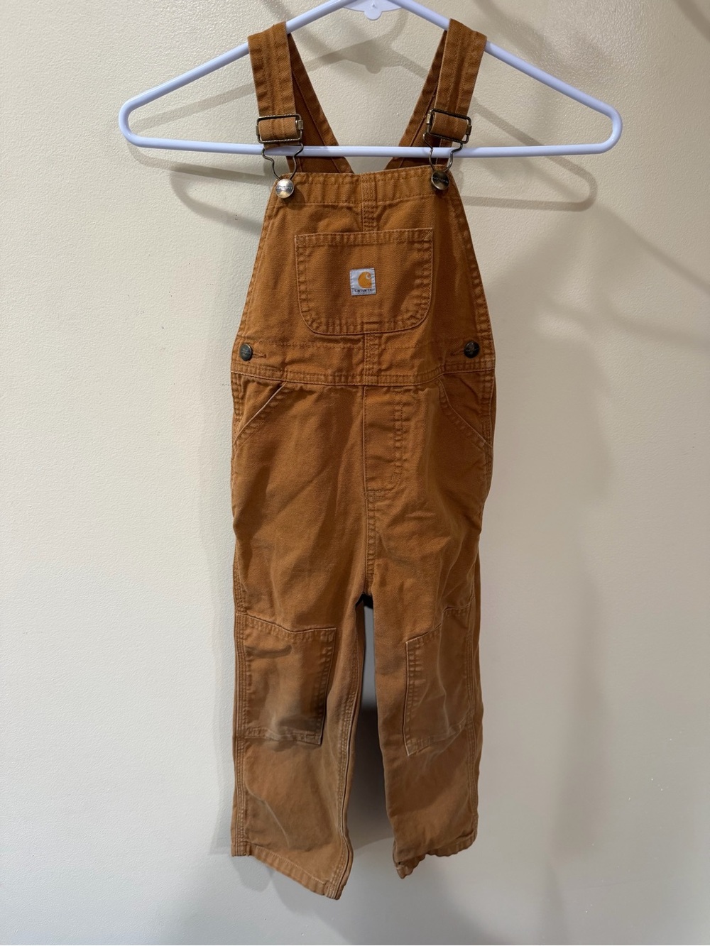 Carhartt Kids Tan Brown Canvas Overalls